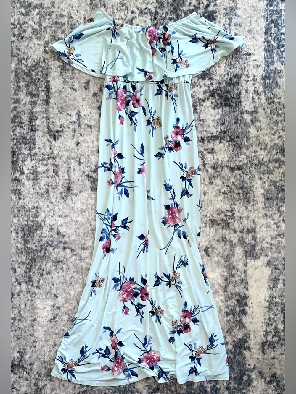 Hello Miz off the shoulder maternity maxi dress size medium - Picture 2 of 5